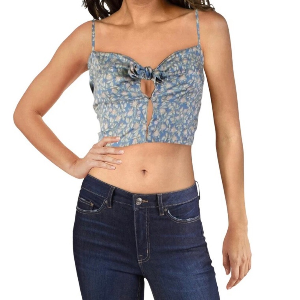 Billabong Hola Amor Tie Crop Tank Sz Large